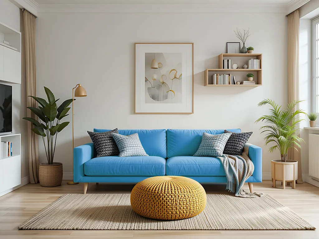 Designsofa "Ljus" – Ozeanblau