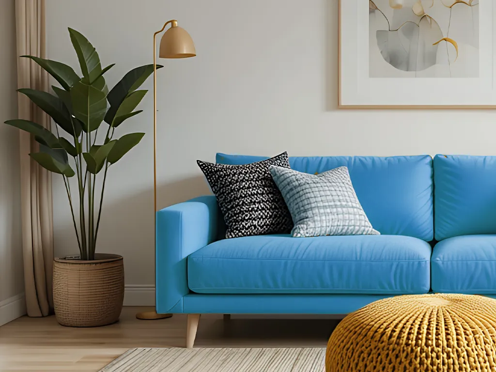 Designsofa "Ljus" – Ozeanblau