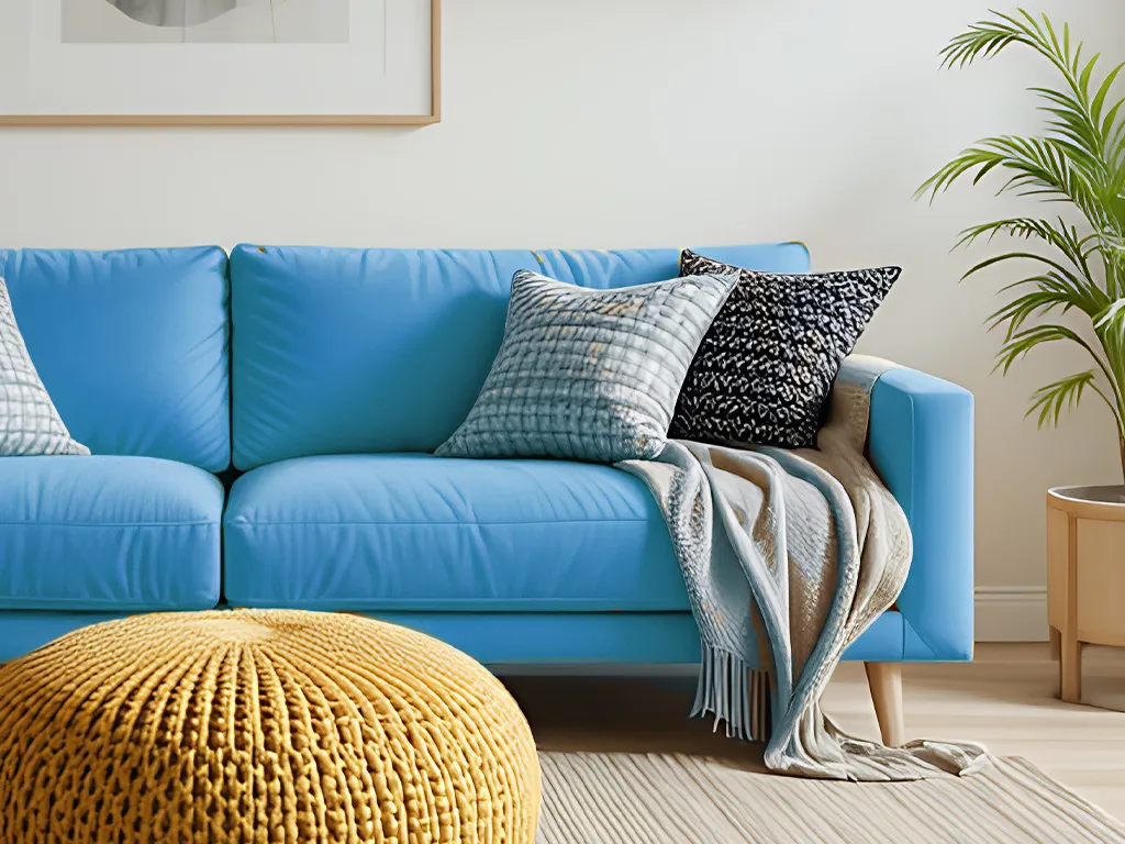 Designsofa "Ljus" – Ozeanblau